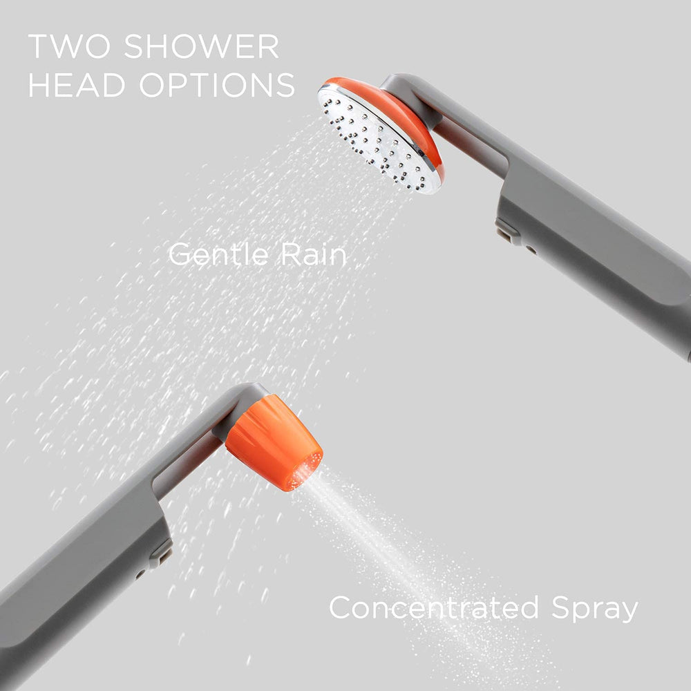 Ivation camping shower compact storage for backpacks and RVs.