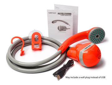 Ivation water bucket-to-shower flow converts simple water containers into a steady spray.