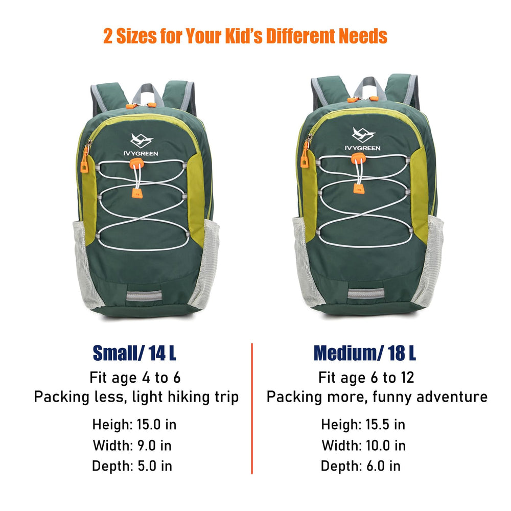 IVYGREEN Little Kids Hiking Backpack closeup zipper reveals durable construction