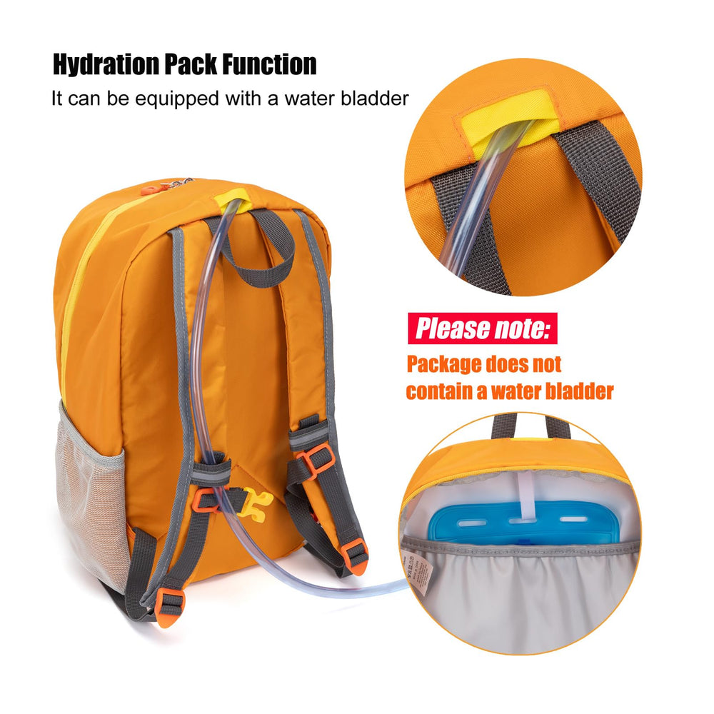 IVYGREEN Little Kids Hiking Backpack orange chest strap with toy whistle for safety