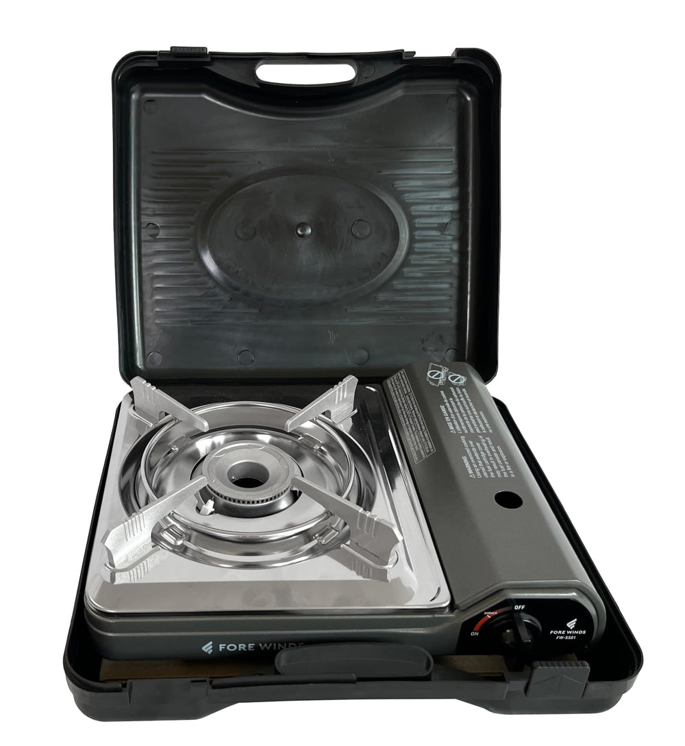 Iwatani Cassette Feu stove magnetic fuel loading demonstrated for safe, easy setup.