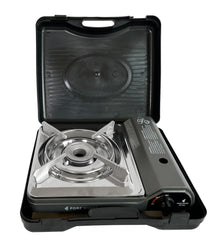 Iwatani Cassette Feu stove magnetic fuel loading demonstrated for safe, easy setup.