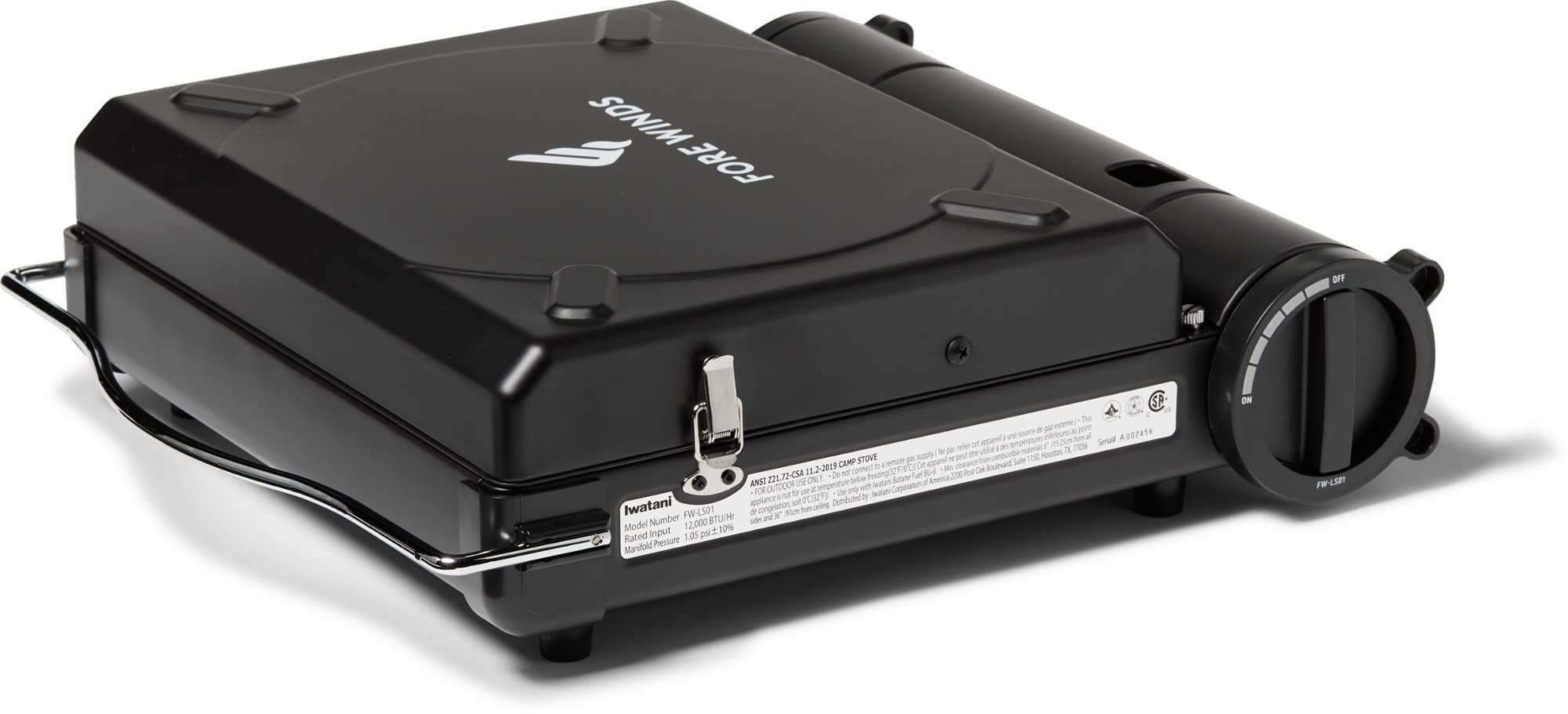 Iwatani Fore Winds Luxe Stove side setup demonstrates compact design for easy packing.