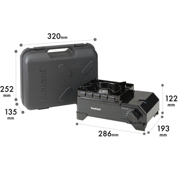 Iwatani Cassette Stove Maru Jr die-cast stand resists heat for safer outdoor use