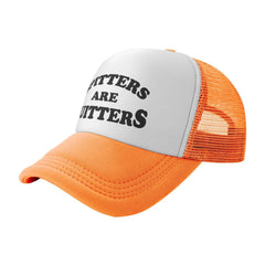 IWDASANSJ Spitters are Quitters hat orange back view, breathable mesh for ventilation during activities.