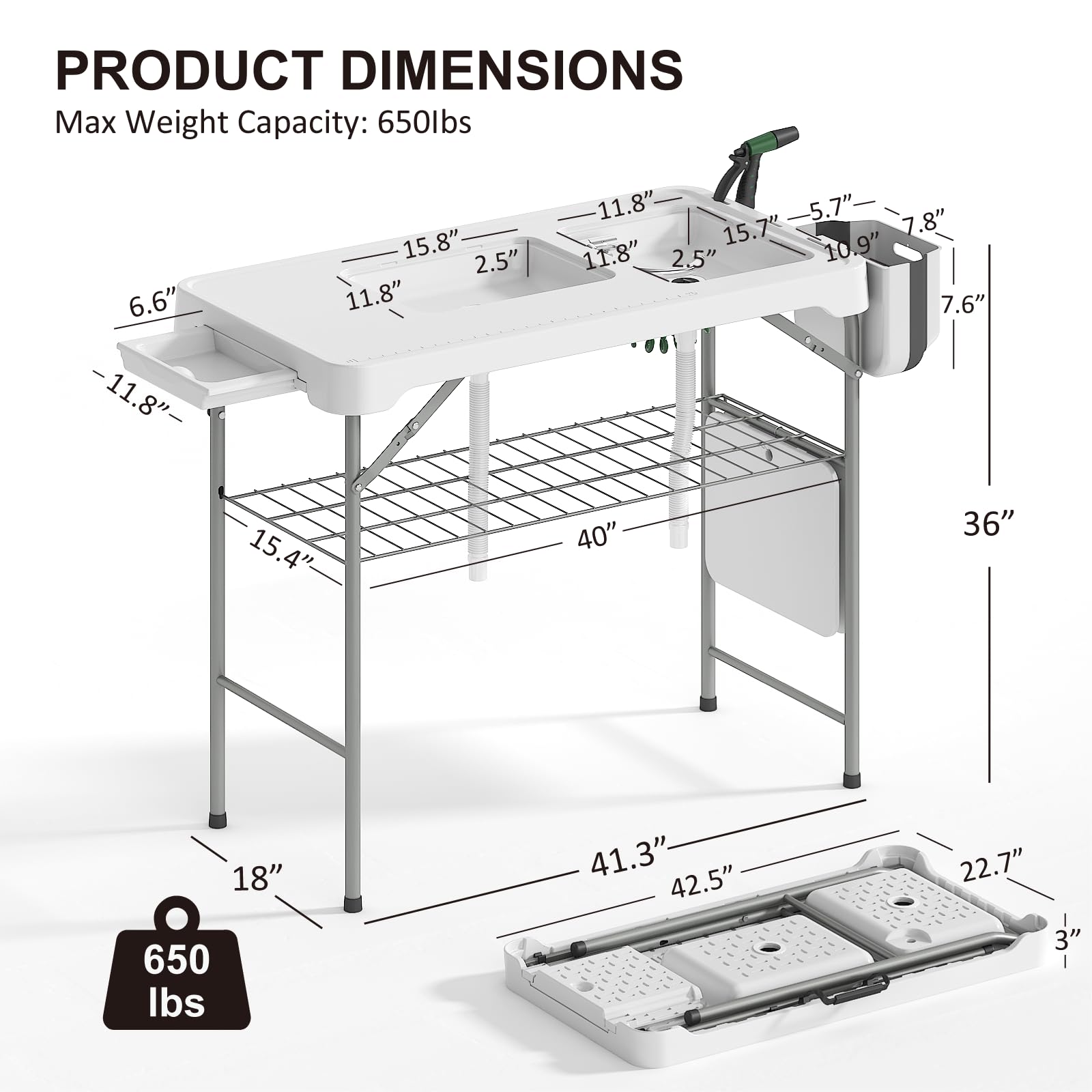 IWDOO dual-sink outdoor station highlighting built-in washing space