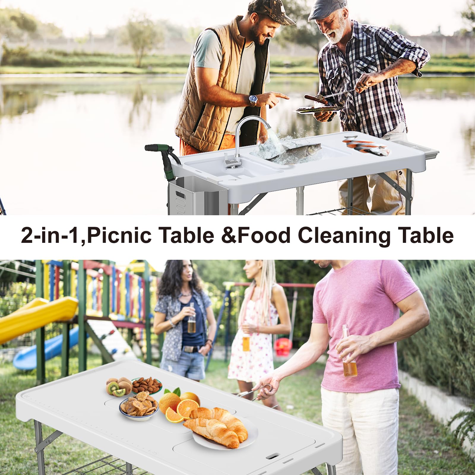 IWDOO grid rack and side storage for organized camping gear