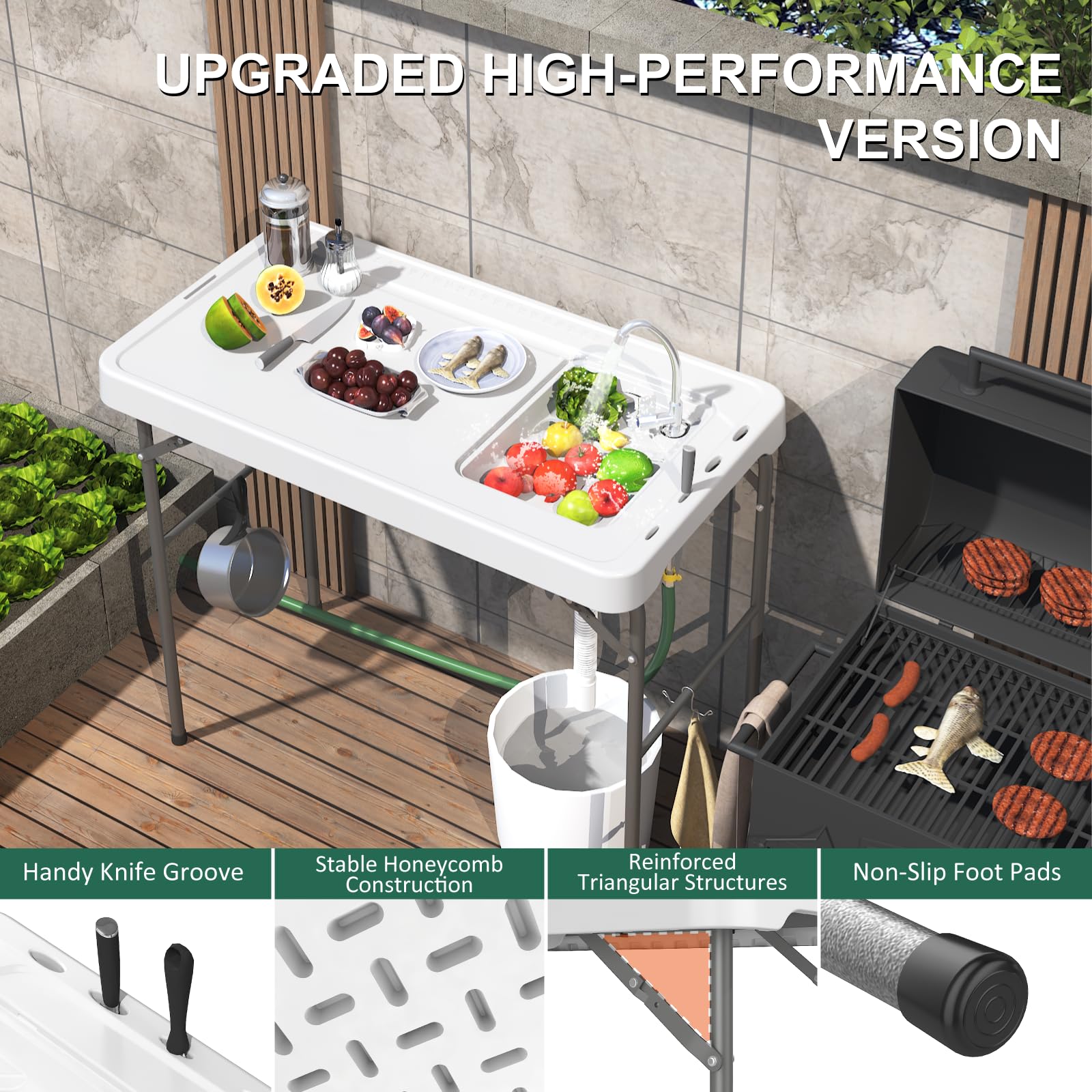 IWDOO HDPE tabletop resists scratches and water for simple cleanup.