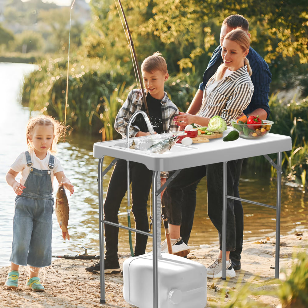 IWDOO multi-functional outdoor table suits picnics, beaches, and boats.
