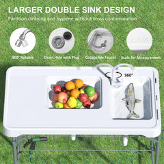 IWDOO portable camping table with faucet for on-the-go washing