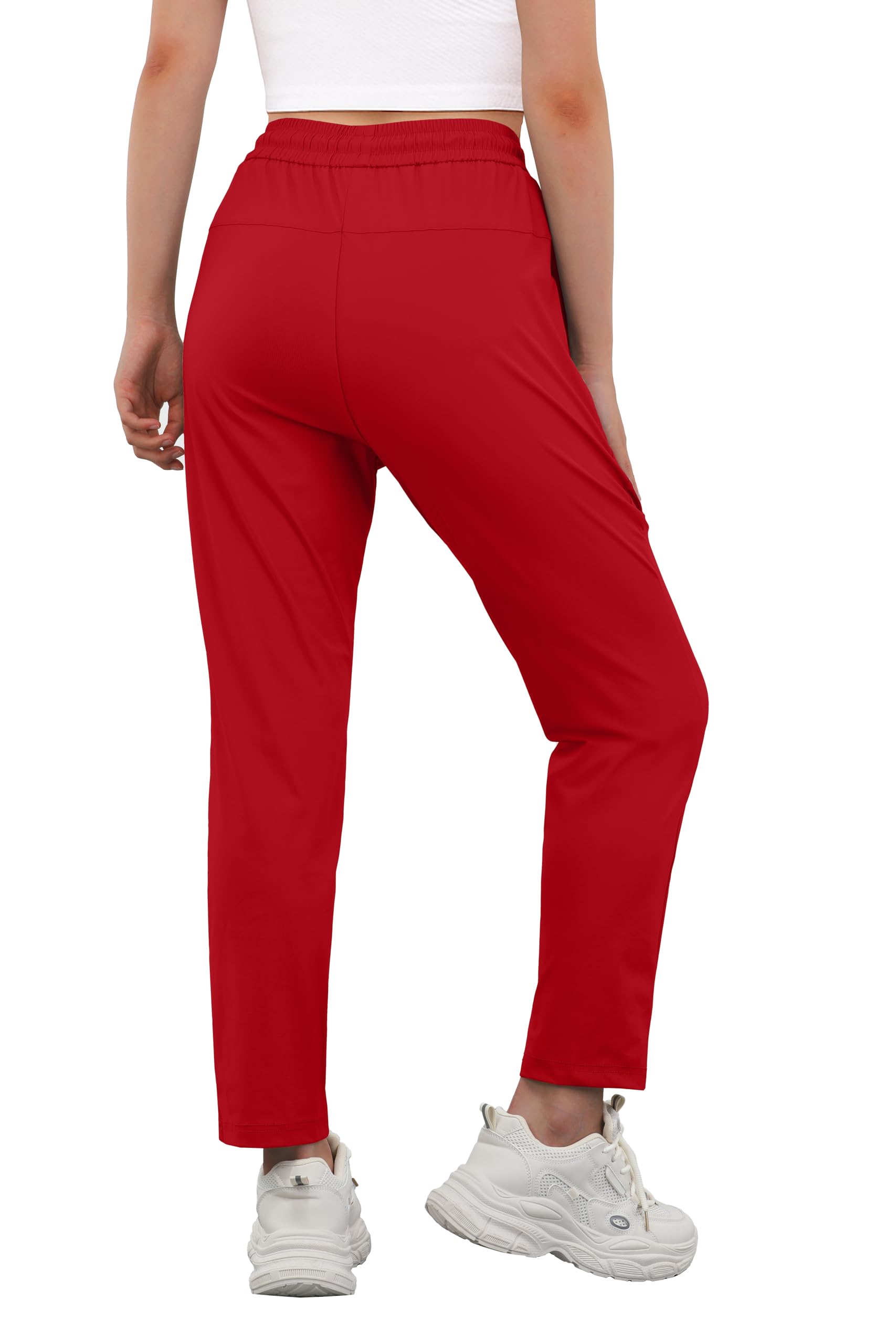IWOLLENCE stretch active pants close-up on waist with adjustable drawstring for personalized fit.