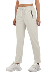 IWOLLENCE women's stretch active pants back view showing wrinkle-free travel comfort.