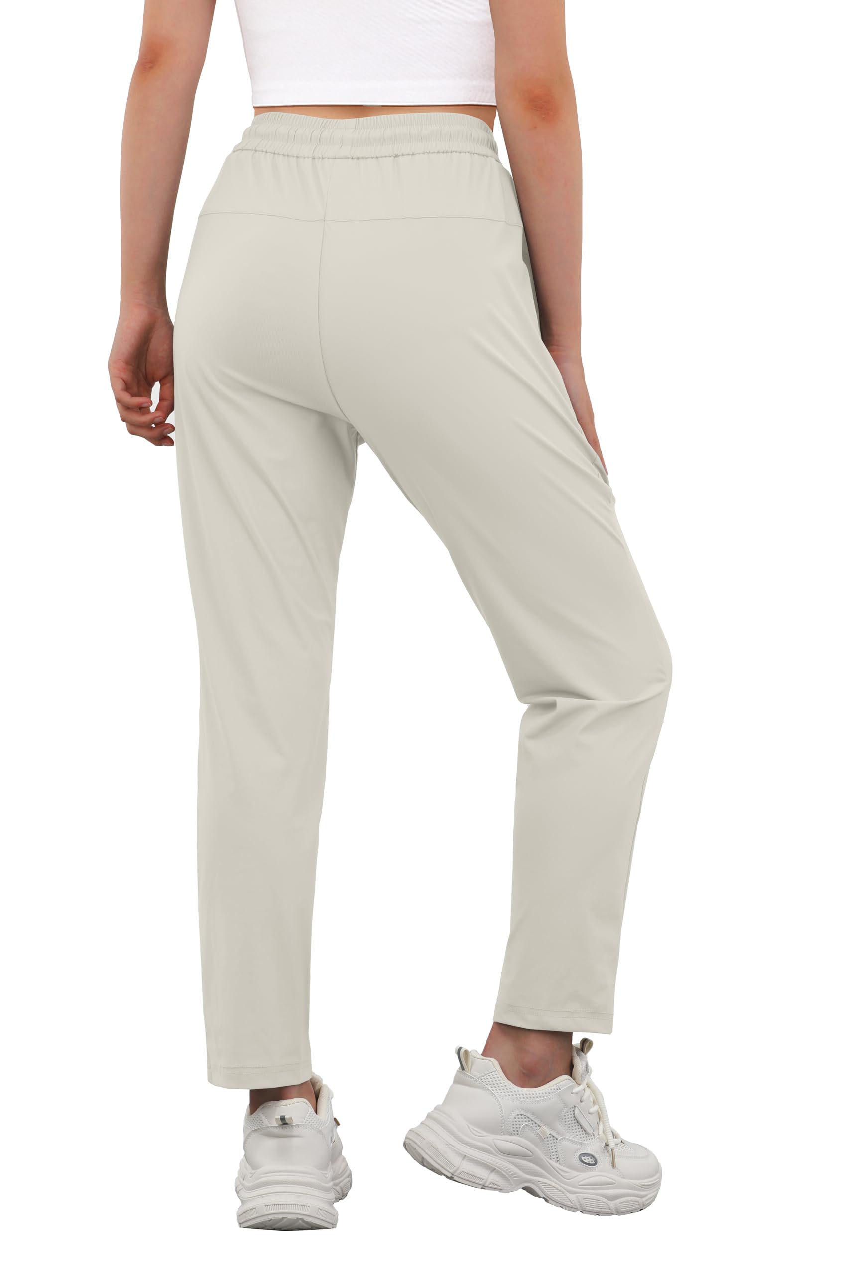 IWOLLENCE women's stretch active pants zipper pockets for secure carrying during hikes.