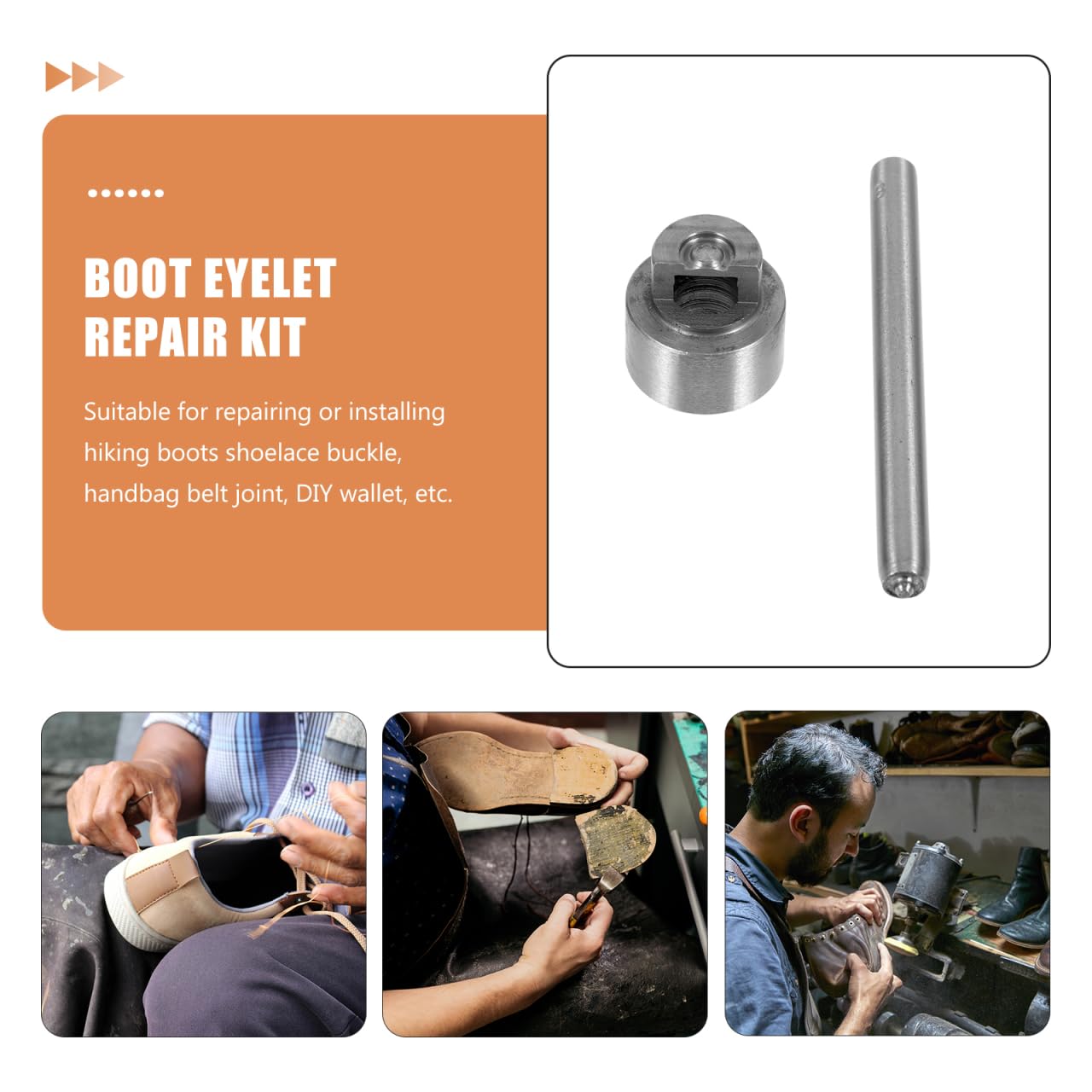 IWOWHERO replacement eyelets and buckles easier with this installation tool.
