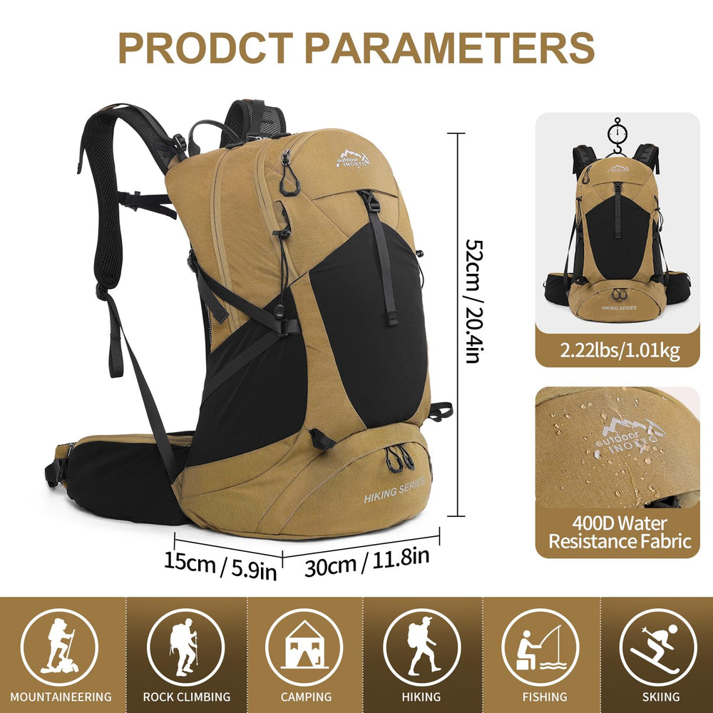 IX INOXTO back panel with ergonomic suspension reduces strain on long hikes.