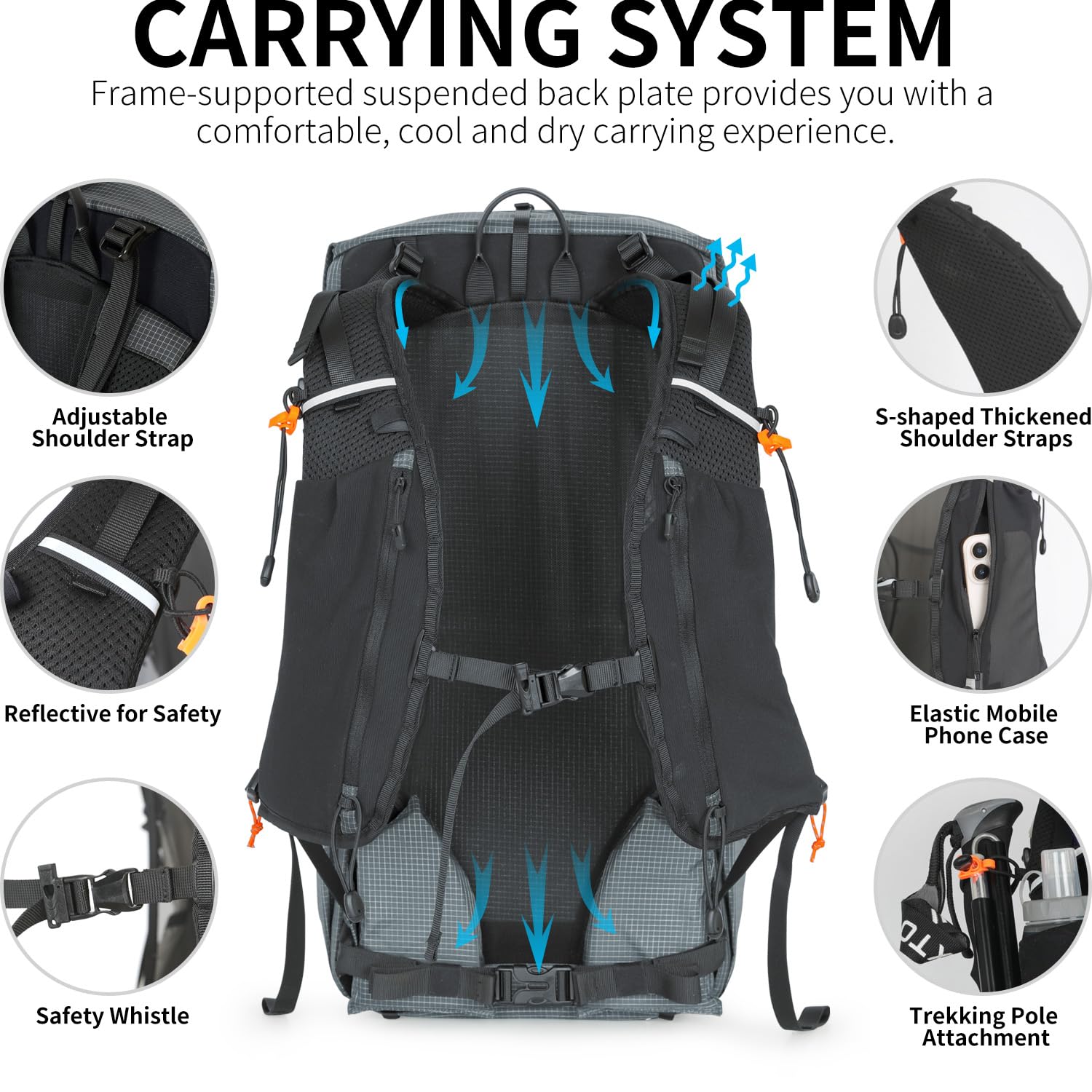 IX INOXTO lightweight design reduces shoulder strain on day trips