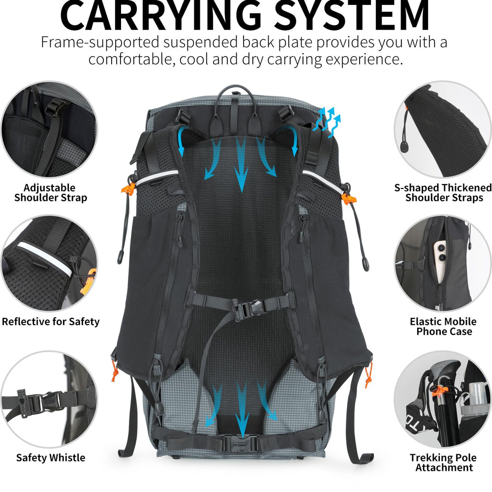 IX INOXTO lightweight design reduces shoulder strain on day trips