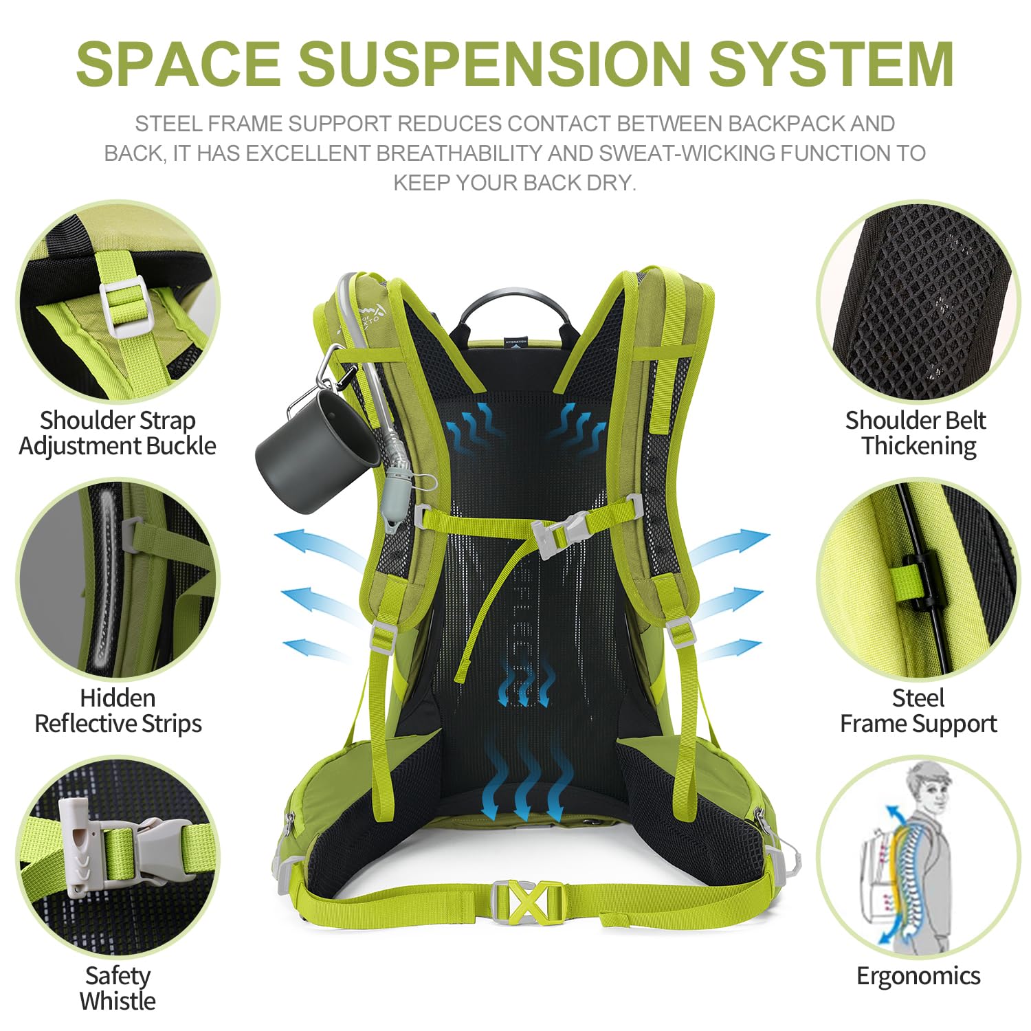 IX INOXTO hiking backpack multi-compartment design keeps gear organized