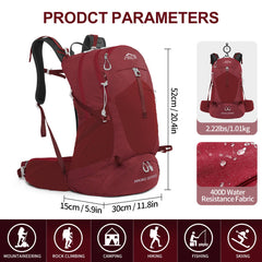 IX INOXTO hiking backpack red side pockets enable quick access during day trips