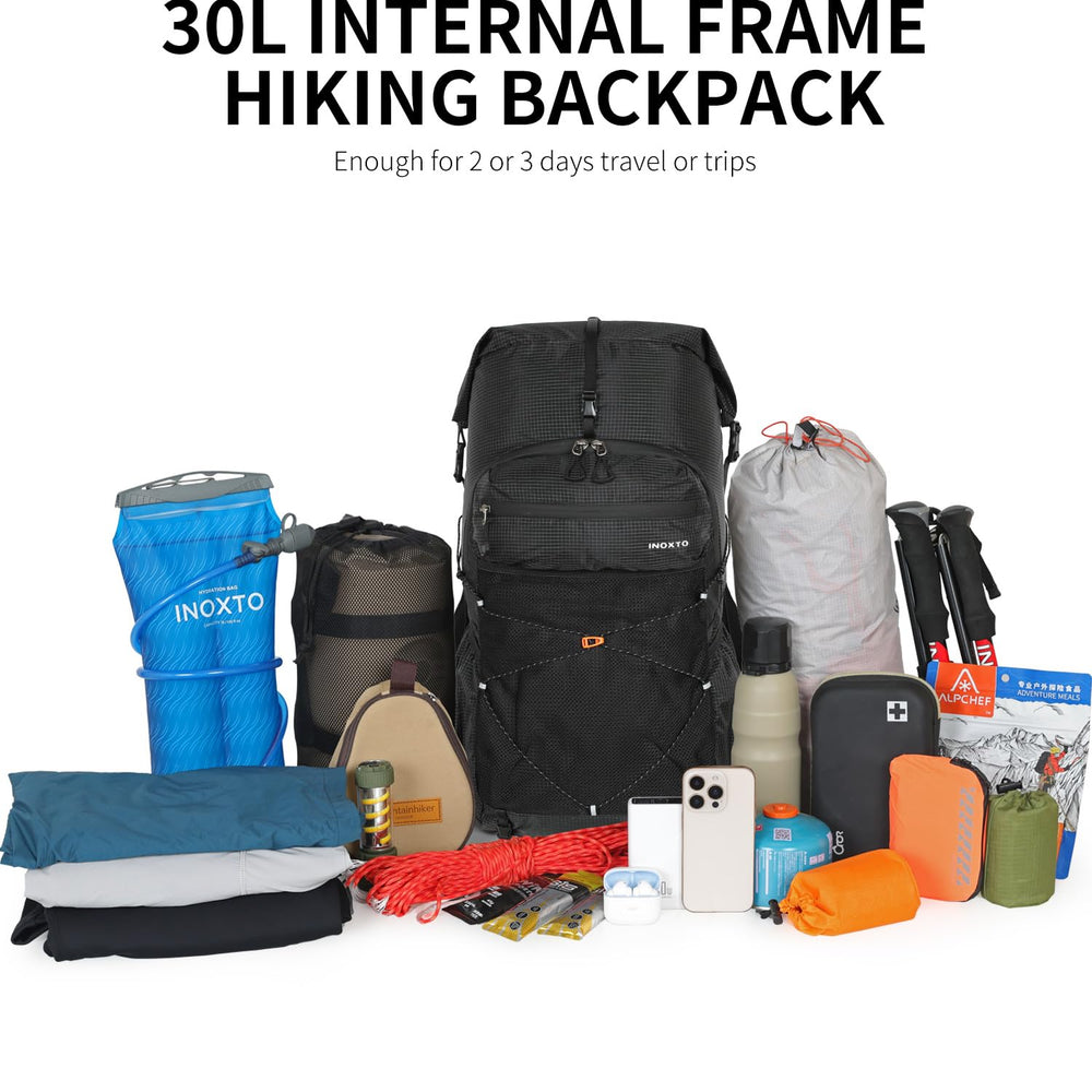 IX INOXTO Hiking Backpack reflective strips boost visibility on night walks.