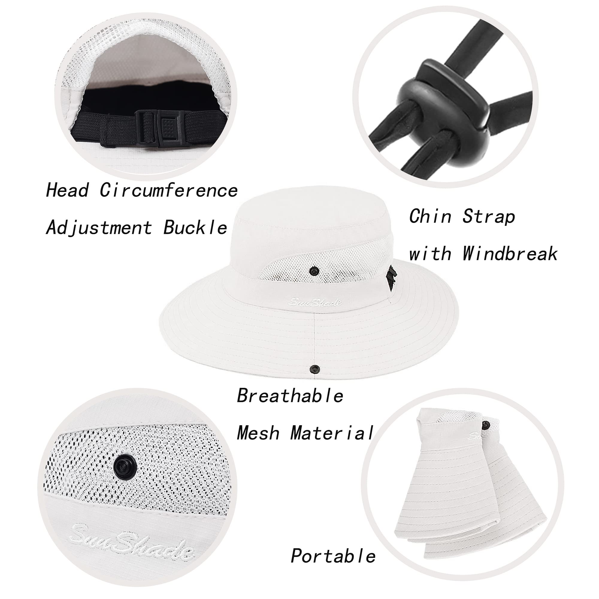IZUS Classic Ponytail Sun Hat adjustable drawstring keeps it secure in breezy conditions.