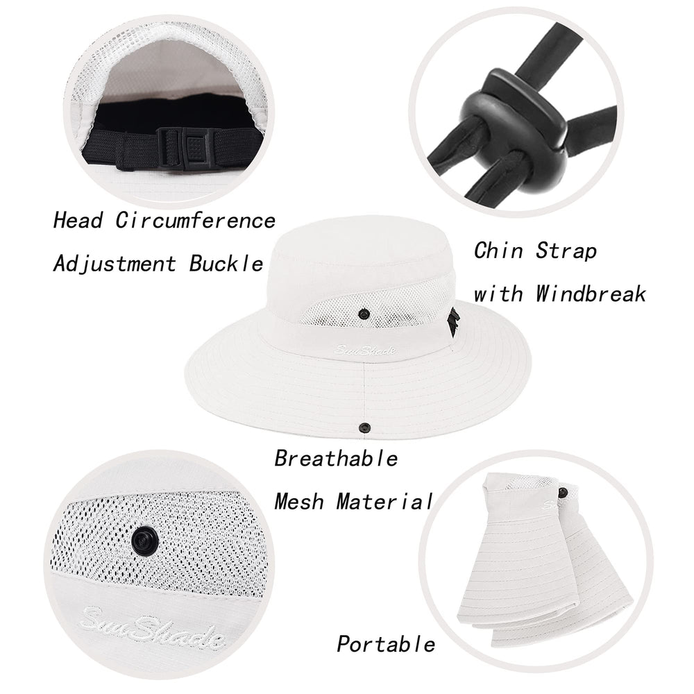 IZUS Classic Ponytail Sun Hat adjustable drawstring keeps it secure in breezy conditions.