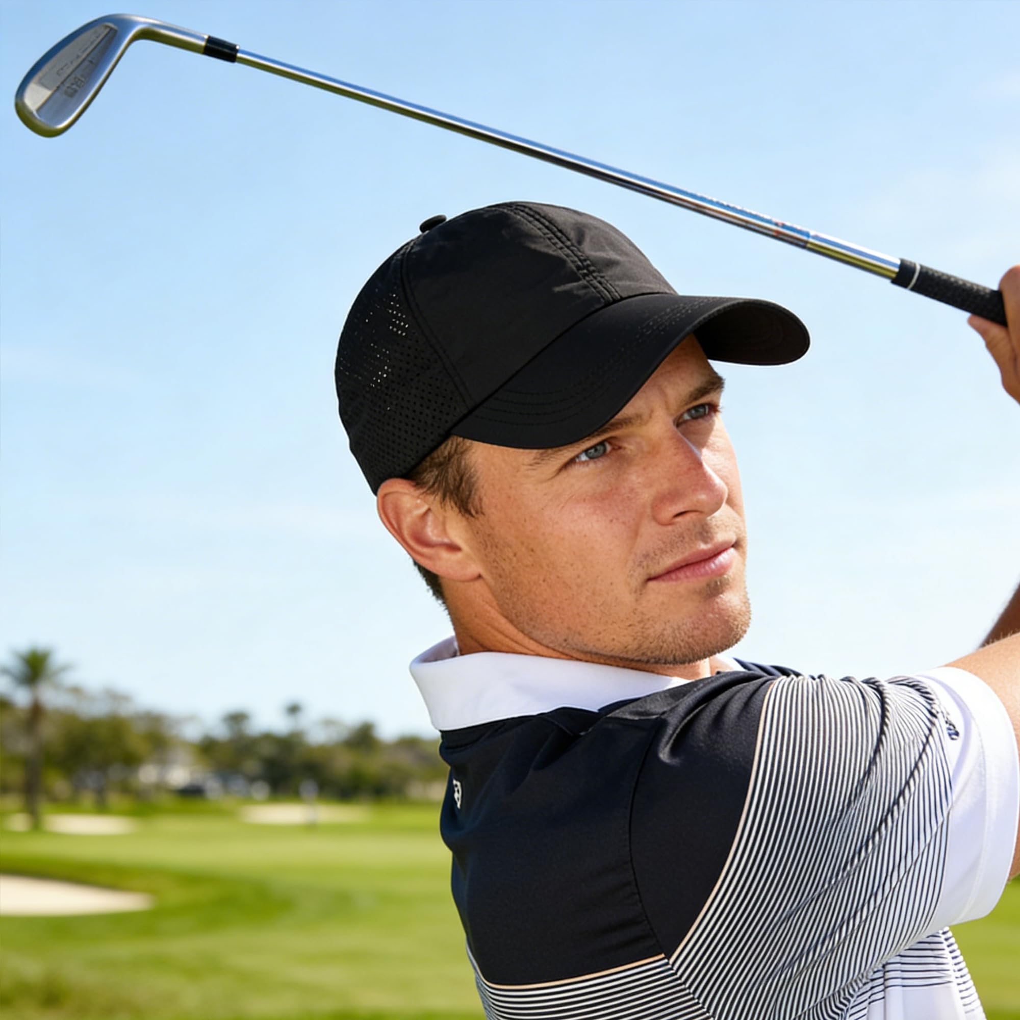 IZUS Lightweight Mesh Golf Sport Hat with breathable panels for active outdoor comfort.