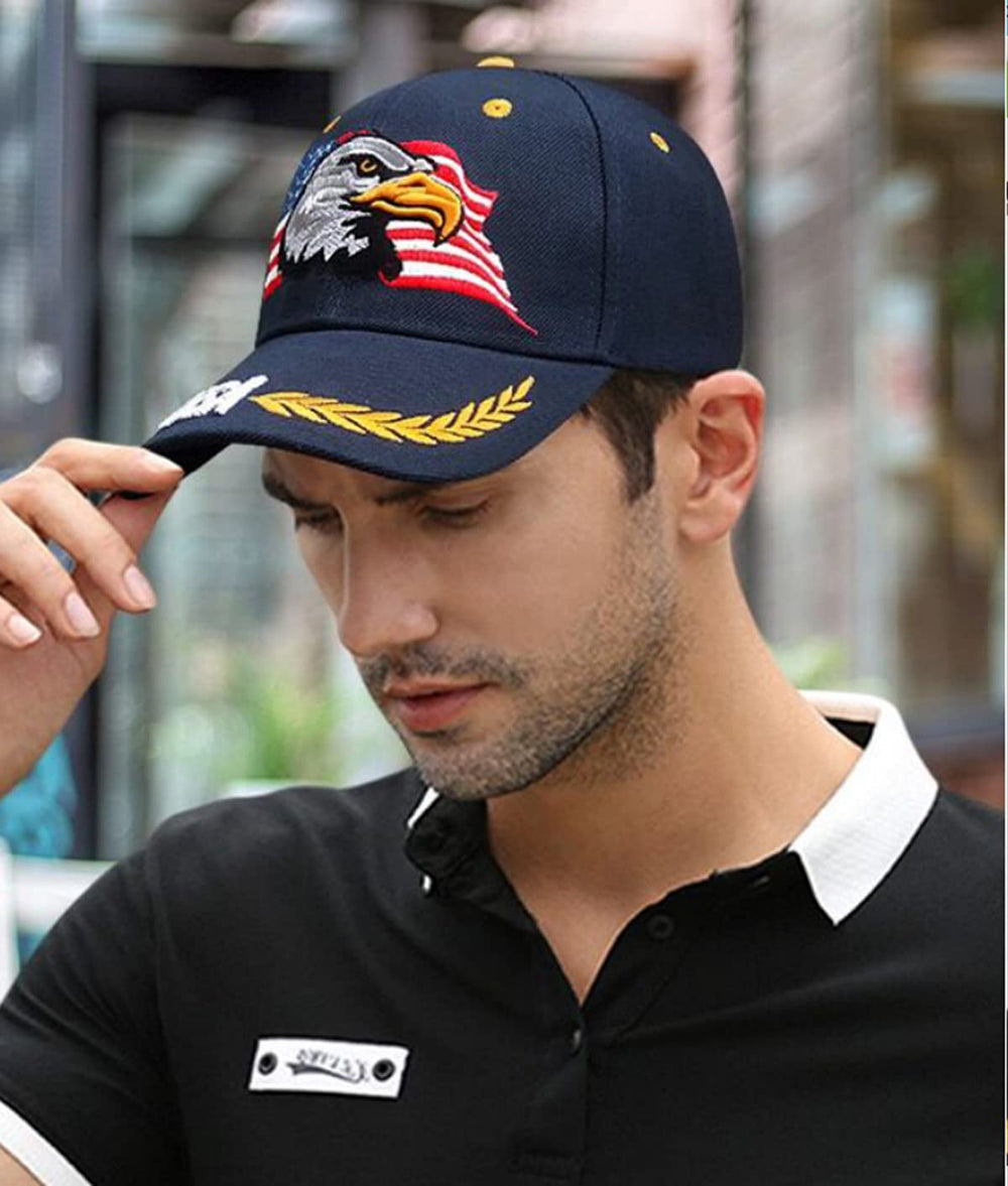IZUS USA Flag Eagles Hat embroidered design with detailed stitching and durable appeal.