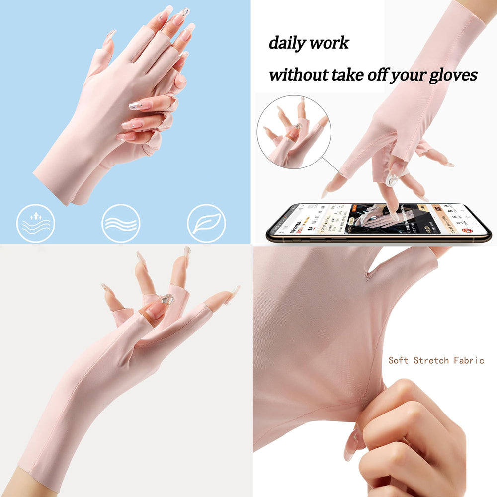 IZUS ice silk gloves worn during outdoor activity like hiking.