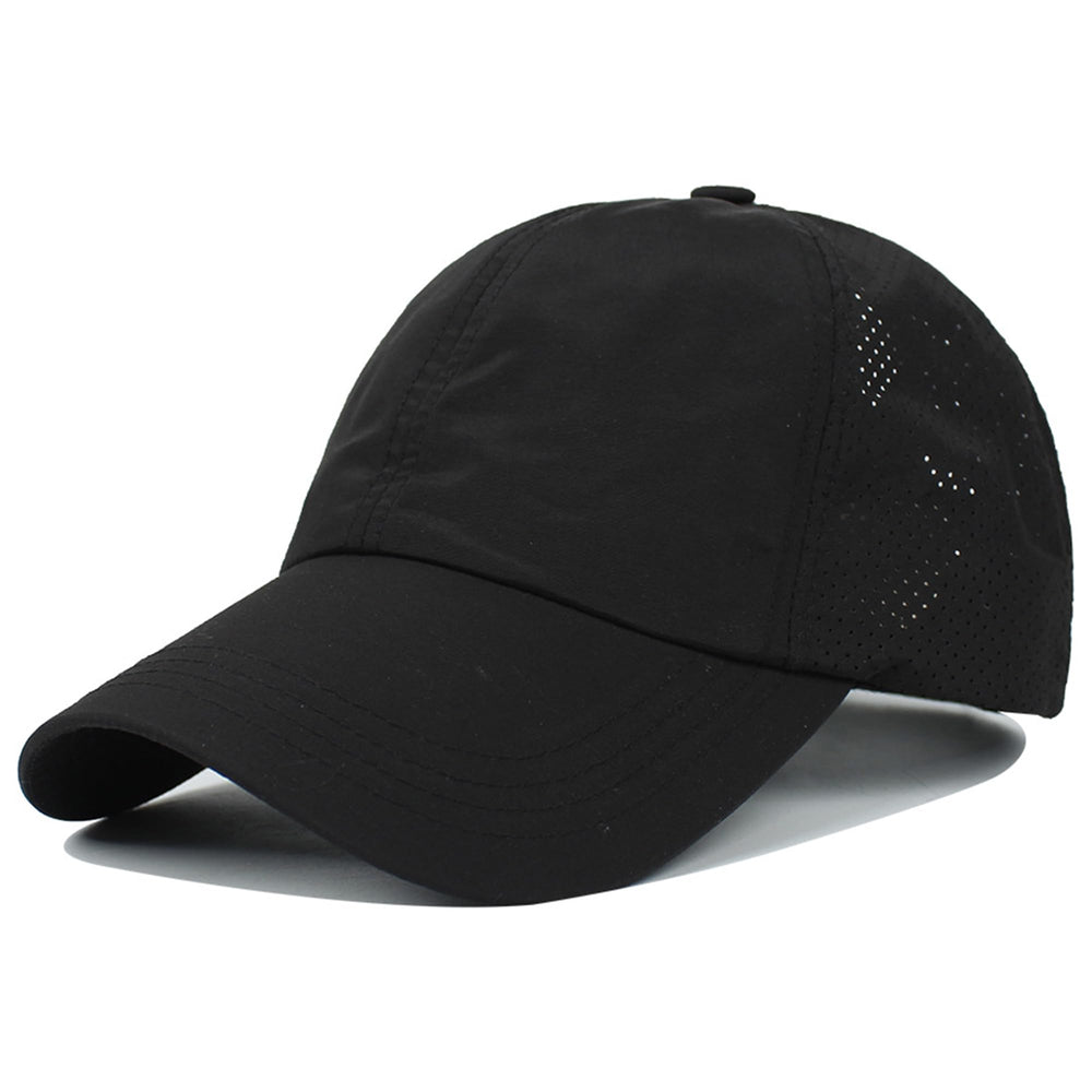 IZUS Womens Quick-Drying Criss-Cross Baseball Cap pony-tail hole for easy ponytail wear on hot days.