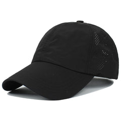 IZUS Womens Quick-Drying Criss-Cross Baseball Cap pony-tail hole for easy ponytail wear on hot days.