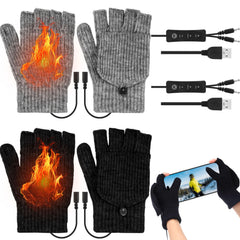JaGely gray heated gloves pair offering customizable warmth for outdoor use.