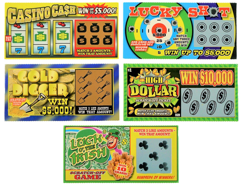 JA-RU scratch-off designs close-up showing authentic symbols for convincing gags.