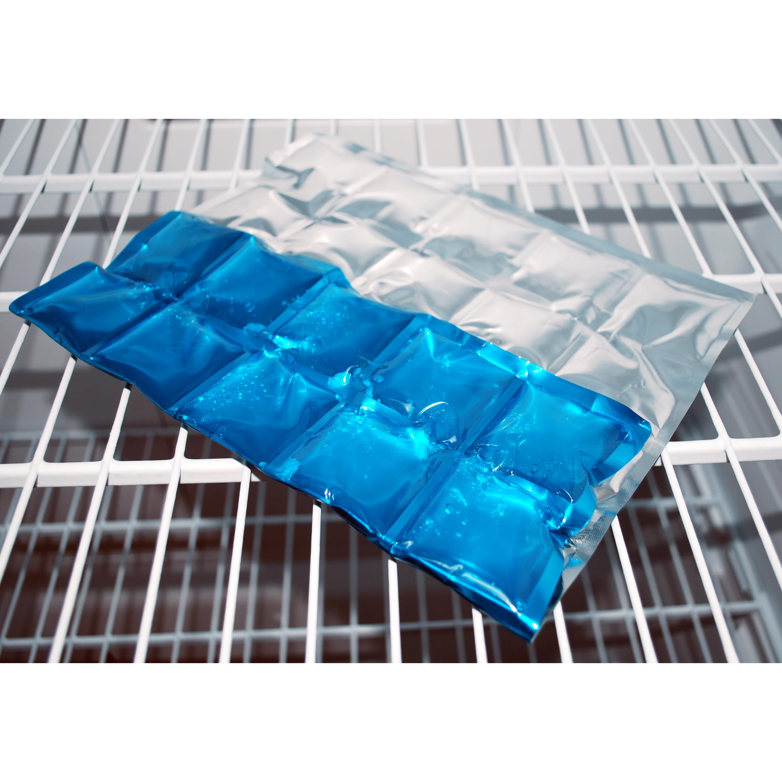 Flexible Jacent ice mat folds or lies flat to fit coolers and lunch bags