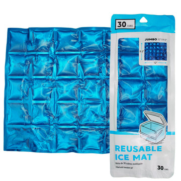 Jacent reusable ice mat with 30 gel cubes keeps foods cold without leaks