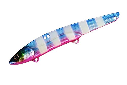 Jackall Big Backer 107 Bluping Low Stripe lure, front view, ideal for triggering deep-water strikes.