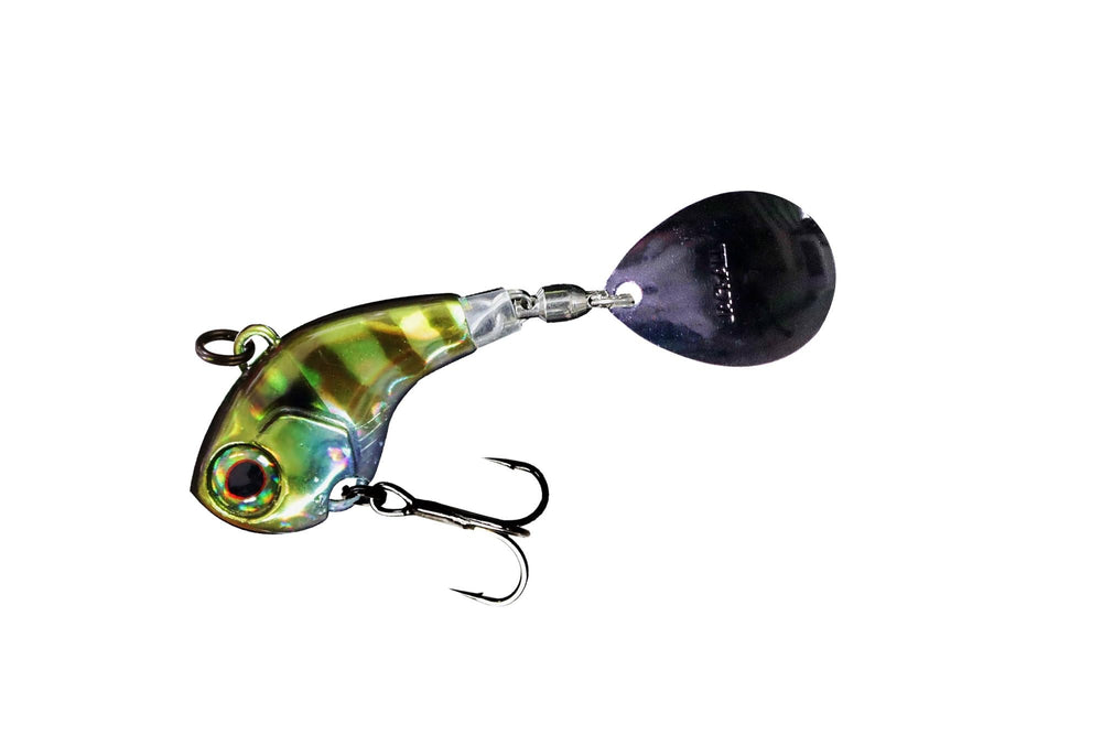Jackall Deracoup 1/4oz HL Bluegill lure close-up, lifelike color for forage imitation.