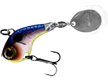 Jackall Deracoup Tail Spinner in Clear Shad boosts visibility for bass and panfish