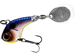 Jackall Deracoup Tail Spinner in Clear Shad boosts visibility for bass and panfish