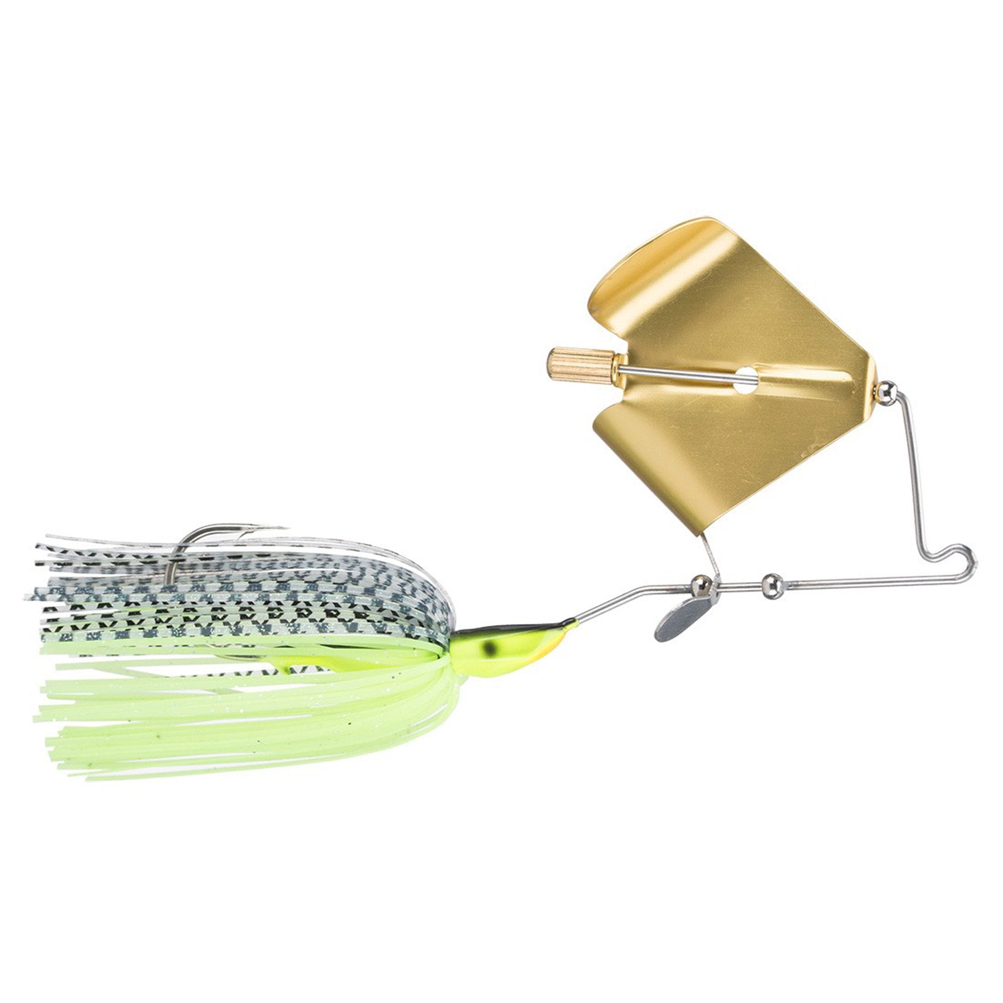 Jackall Firecracker 3/8oz Black Back Chartreuse front view enhances visibility for casts