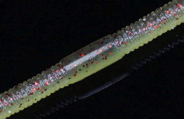 Jackall Flick Shake 3.8 inch in a cast-and-retrieve setup for bass.