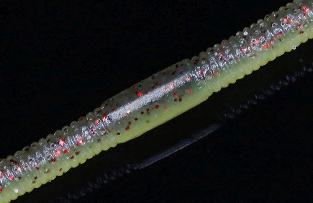 Jackall Flick Shake 3.8 inch in a cast-and-retrieve setup for bass.