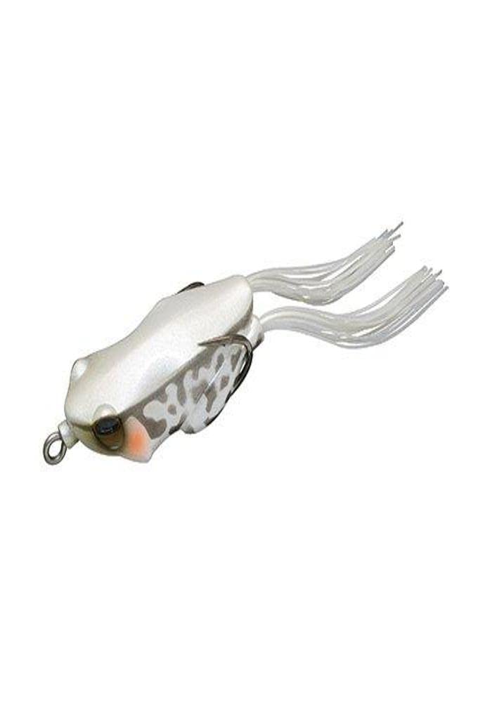 Jackall Kaera White lure side view for bass fishing in clear water.