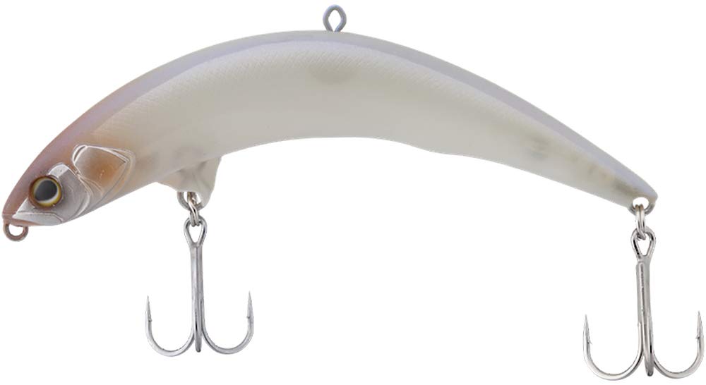 Jackall Pikpique Dead White lure side profile, compact 2.6-inch body for easy casting.