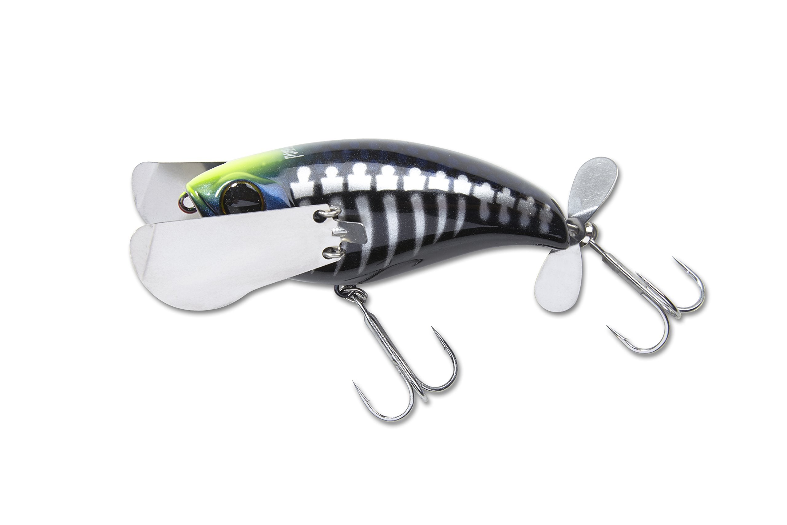 Jackall Pompadour JPOMP79-BLB 79 Top Water Bone Lure, Black for surface strikes