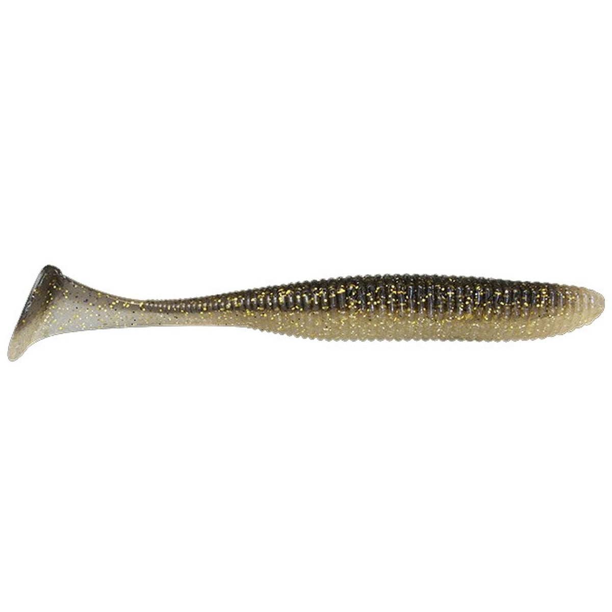 Jackall Rhythm Wave soft swim bait in Golden Shad, ideal for enticing bites in shallow and mid-depth water