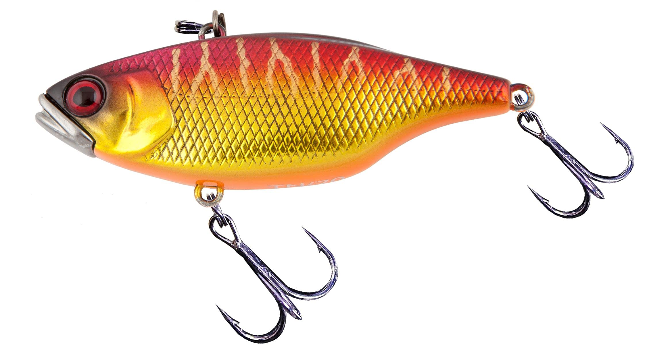 Jackall TN 50 Spawning Tiger lure; bold Spawning Tiger pattern attracts freshwater predators.