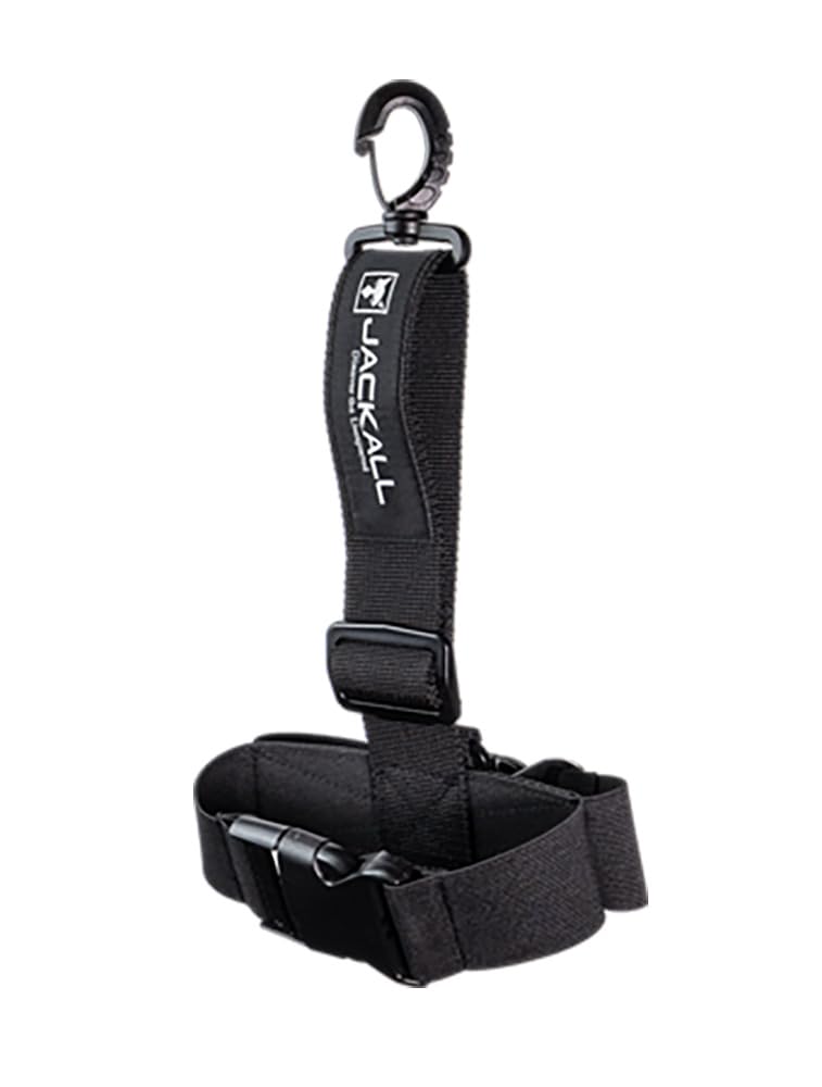Jackall wader hanger front view showing compact design for quick gear drying.