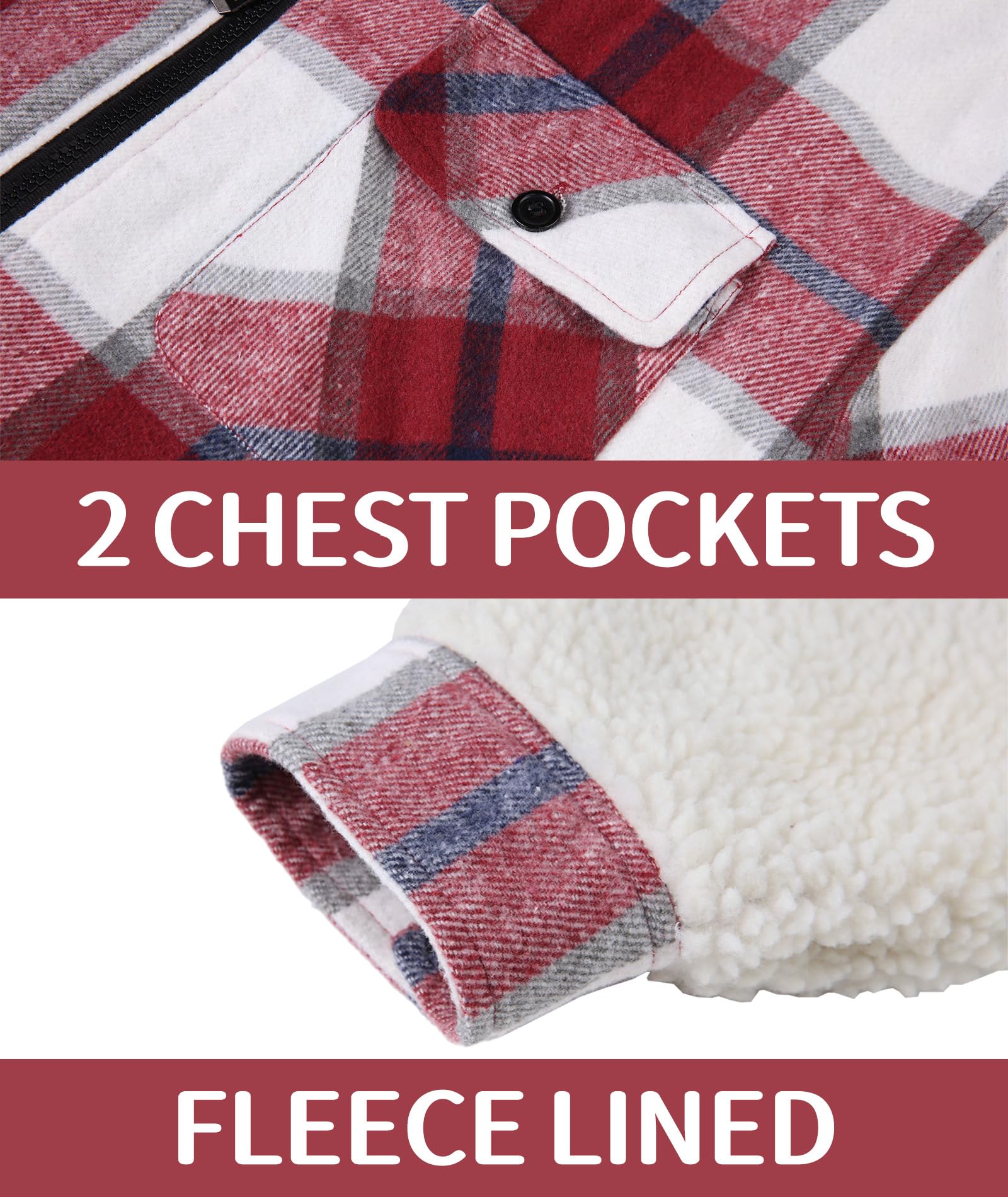 JACKETOWN flannel hoodie machine washable for easy care