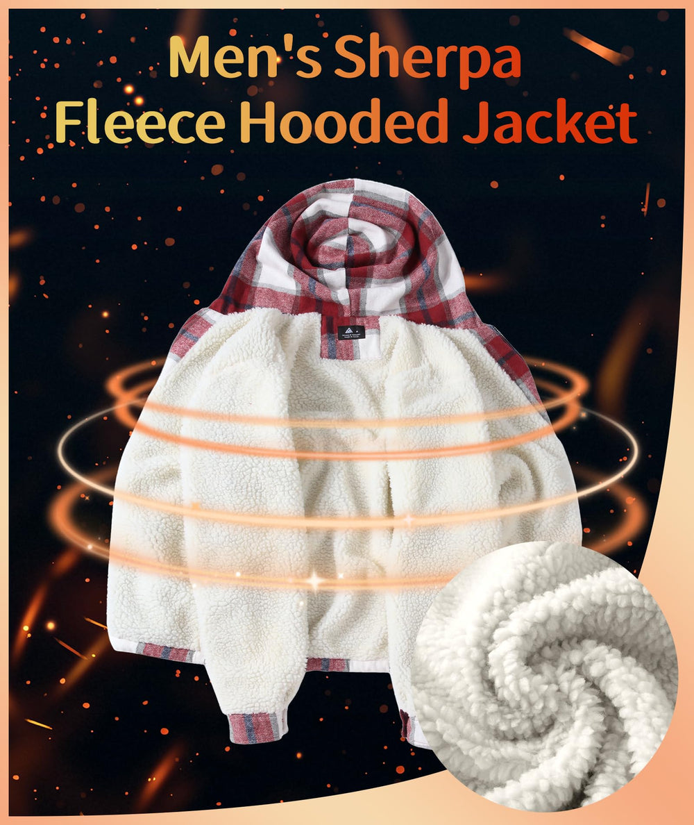 JACKETOWN flannel hoodie with sherpa lining close up cozy warmth